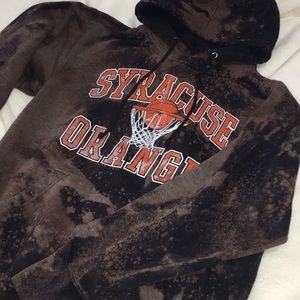Syracuse Baskeball Custom Bleach Dye Hoodie